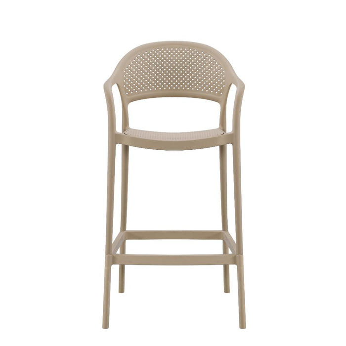 Silla para Bar Curitiva, Taupe, Con espaldar traspirable y diseño Minimalista