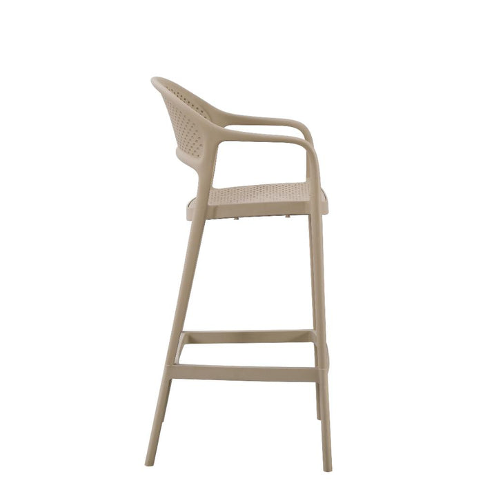 Silla para Bar Curitiva, Taupe, Con espaldar traspirable y diseño Minimalista