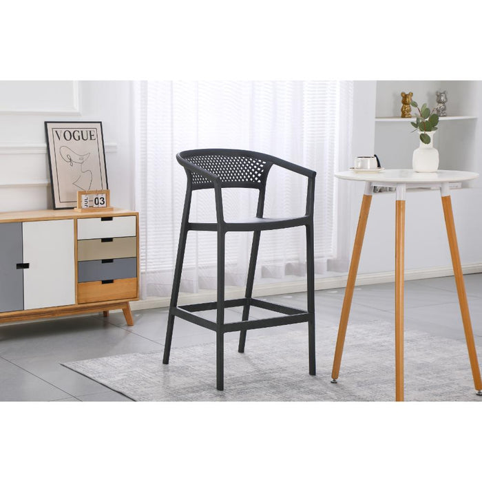 Silla para Bar Salvador, Negro, Con espaldar en malla y diseño Moderno