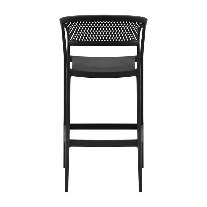 Silla para Bar Salvador, Negro, Con espaldar en malla y diseño Moderno