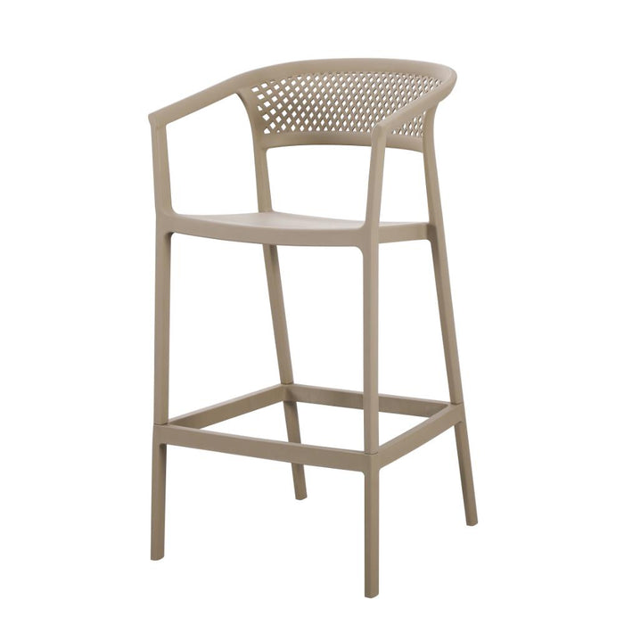 Silla para Bar Salvador, Taupe, Con espaldar en malla y diseño Moderno