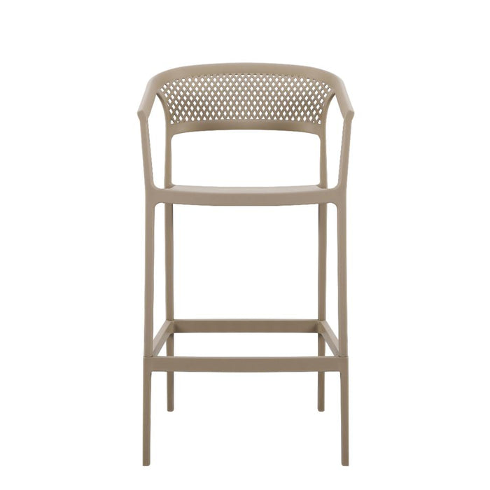Silla para Bar Salvador, Taupe, Con espaldar en malla y diseño Moderno