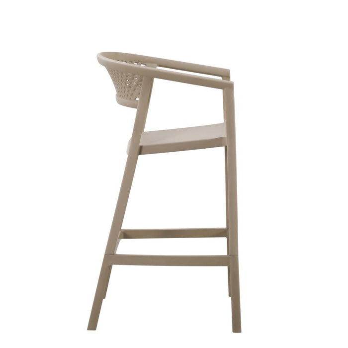 Silla para Bar Salvador, Taupe, Con espaldar en malla y diseño Moderno