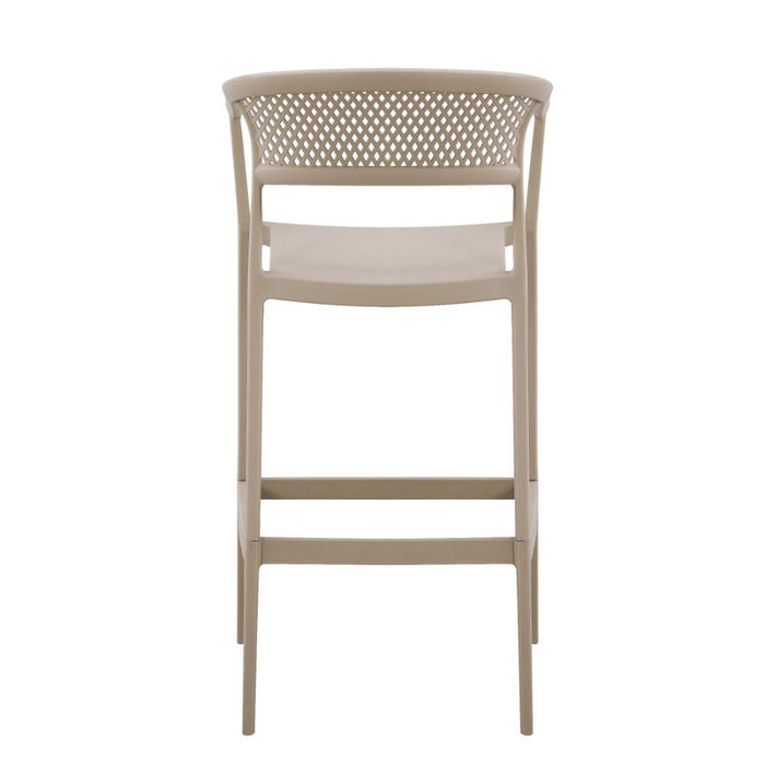 Silla para Bar Salvador, Taupe, Con espaldar en malla y diseño Moderno