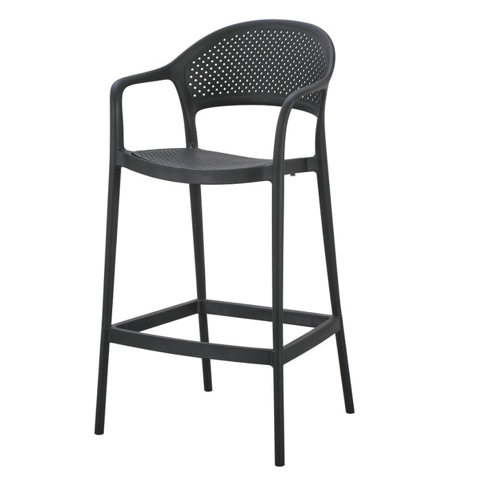 Silla para Bar Curitiva, Negro, Con espaldar traspirable y diseño Minimalista