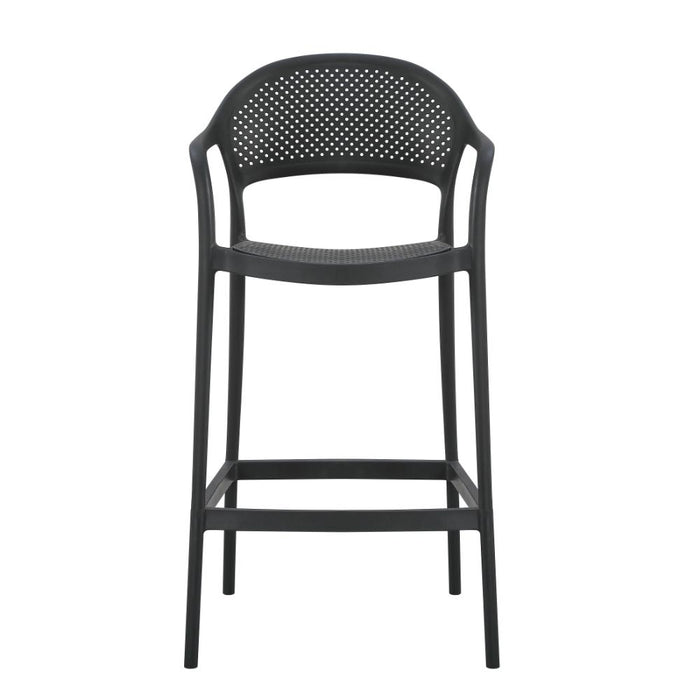 Silla para Bar Curitiva, Negro, Con espaldar traspirable y diseño Minimalista