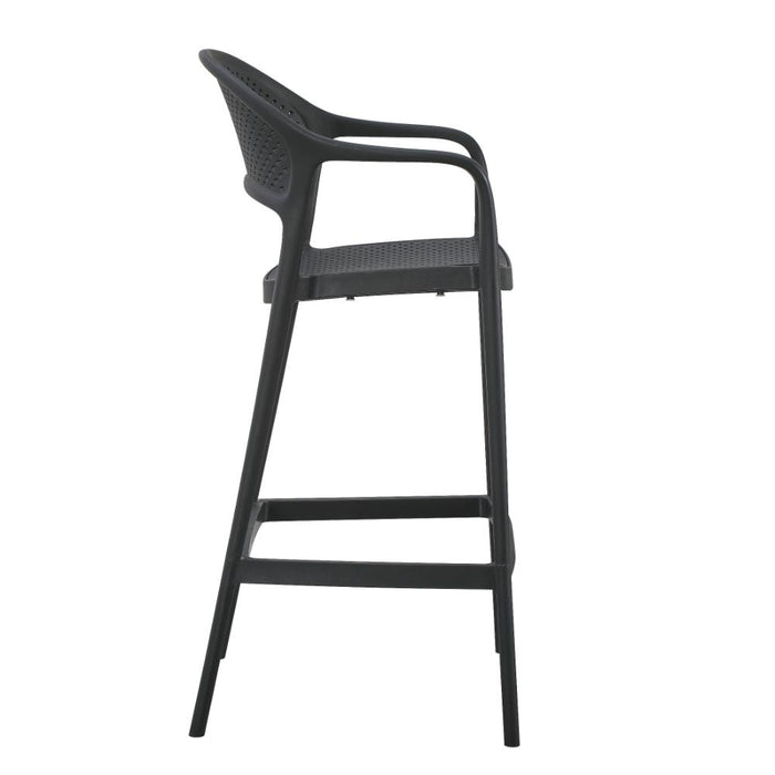 Silla para Bar Curitiva, Negro, Con espaldar traspirable y diseño Minimalista