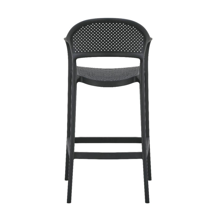 Silla para Bar Curitiva, Negro, Con espaldar traspirable y diseño Minimalista