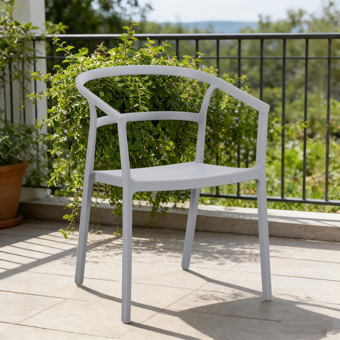 Silla Porto, Gris, Con espaldar minimalista y diseño Moderno