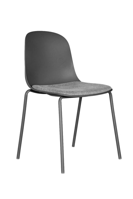 Silla con Cojín Aiara, Color Gris Oscuro, Diseño Moderno