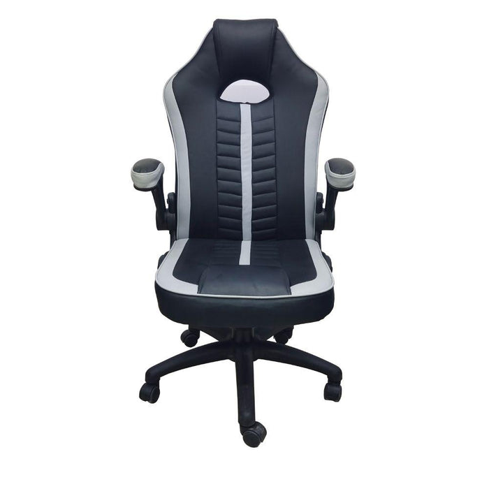 Silla Gamer Rismel, Negro Y Gris, Con Altura Ajustable