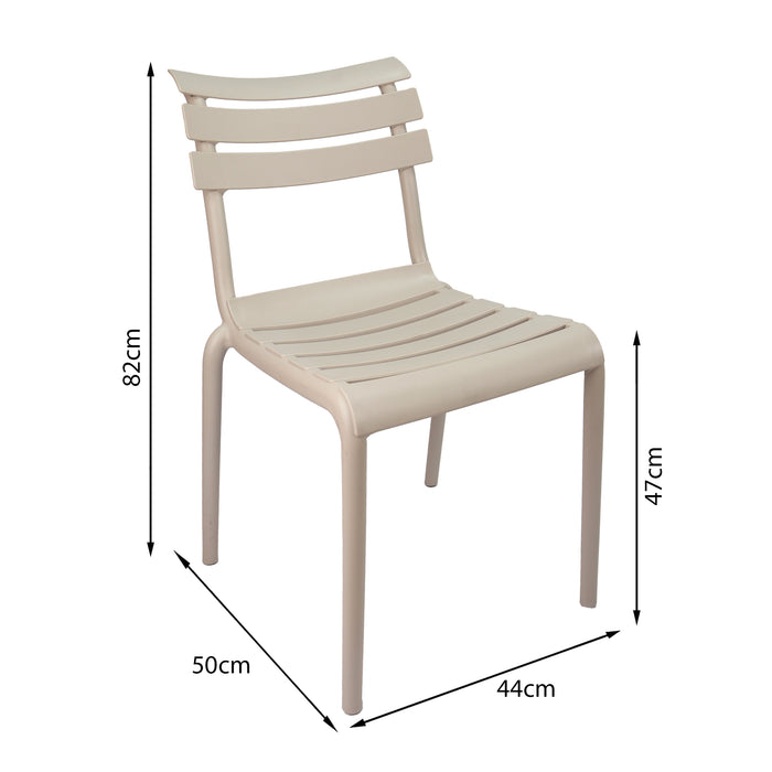 Set de 4 sillas exterior venecia sin brazos beige  marca Boxbit