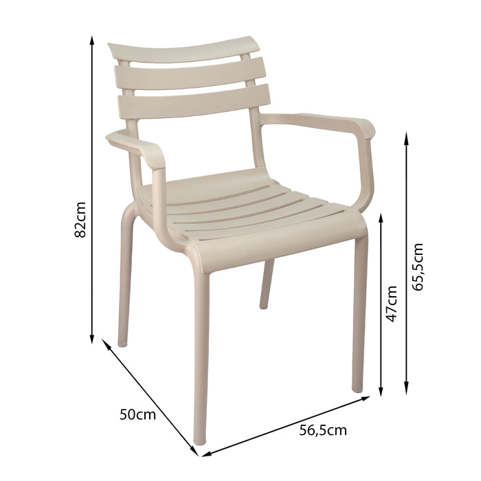 Set de 2 sillas exterior venecia con brazos beige  marca Boxbit