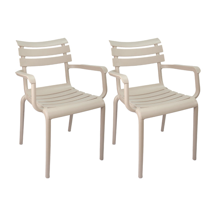 Set de 2 sillas exterior venecia con brazos beige  marca Boxbit