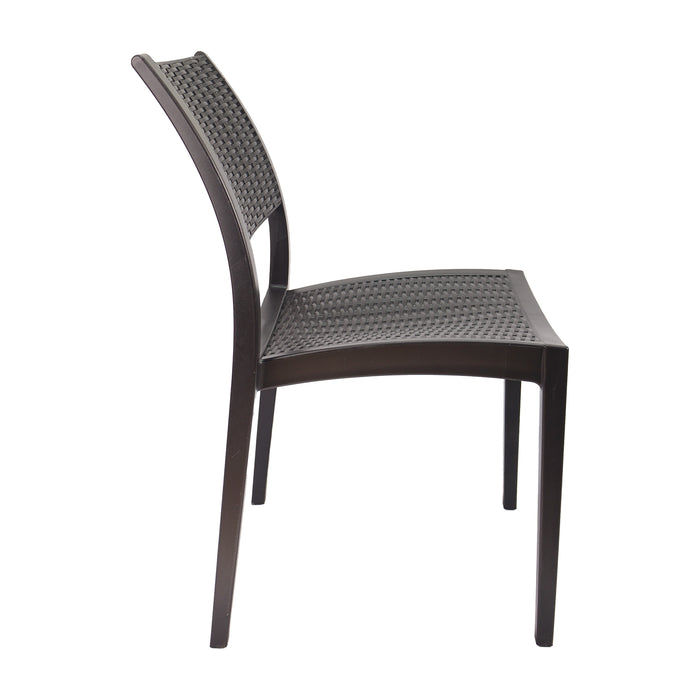 Silla exterior ratan sin brazos café  marca Boxbit