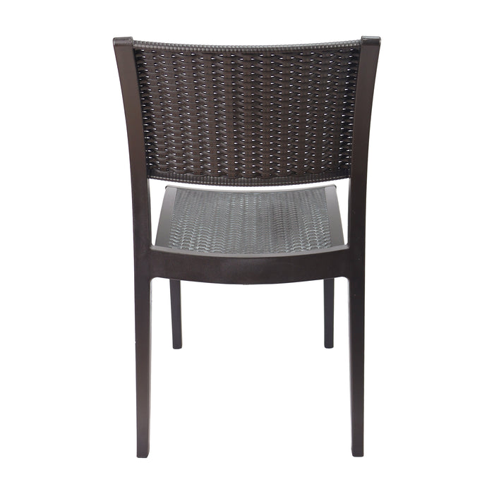 Silla exterior ratan sin brazos café  marca Boxbit