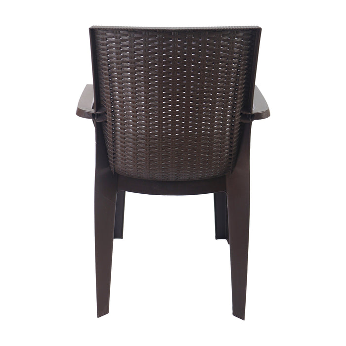 Set de 2 silla exterior ratan corsa con brazos café  marca Boxbit