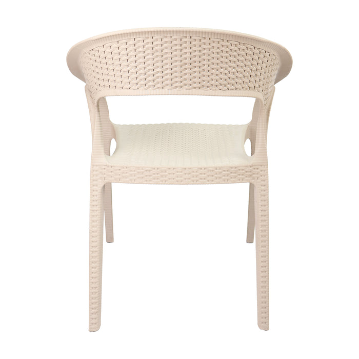 Silla exterior ratan curve con brazos beige  marca Boxbit