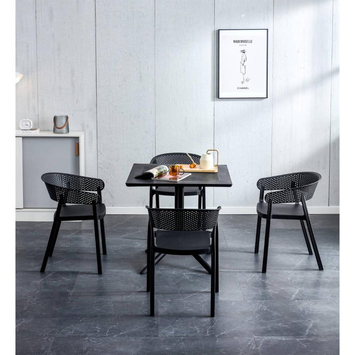 Silla Manaos, Negro, Con espaldar Minimalista y diseño Moderno