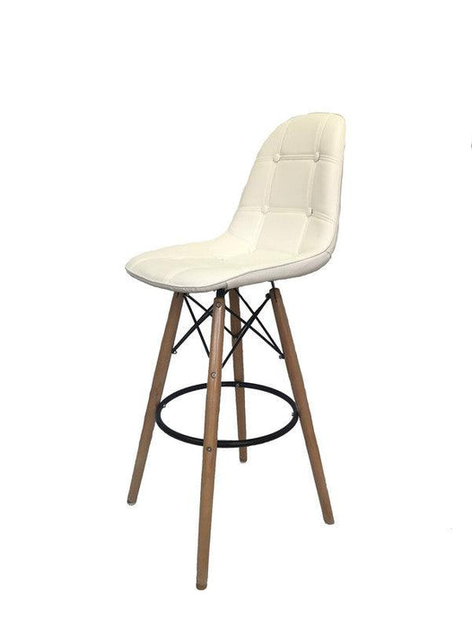 Butaco Eames Acolchada Tipo Bar - Blanca