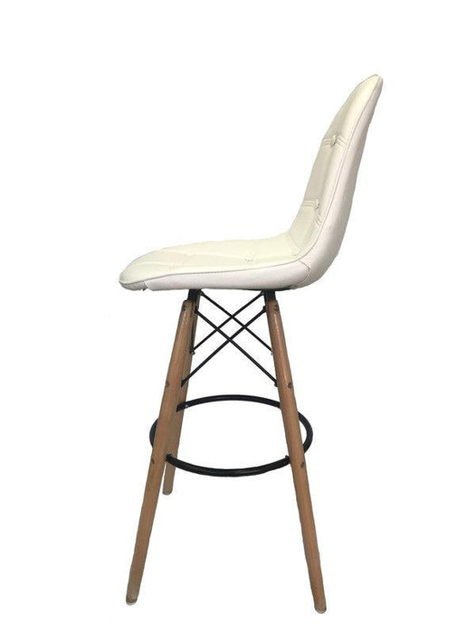 Butaco Eames Acolchada Tipo Bar - Blanca