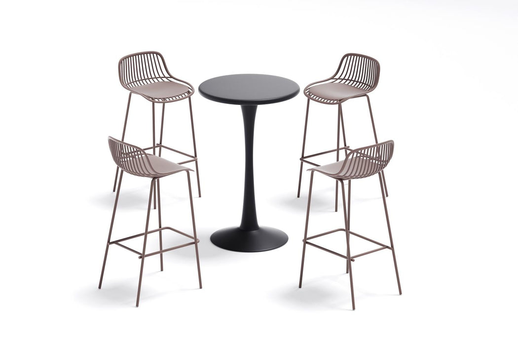 Butaco para Barra Tulum, Color Taupe, Diseño Moderno