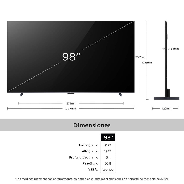 Televisor TCL 98" 98P8K QLED 4K UHD