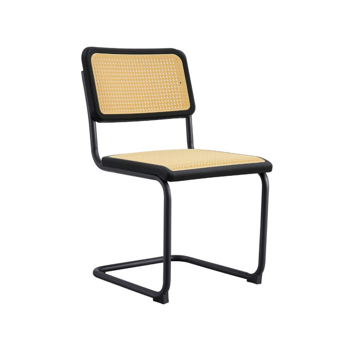Silla Vintage, Negro y Beige, Con Espaldar Transpirable y Diseño Retro