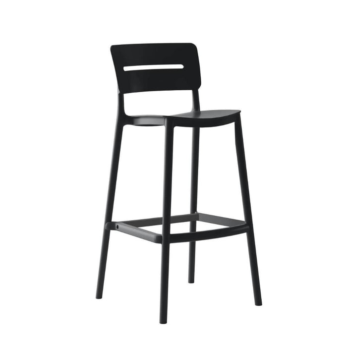 Silla para Bar Manila, Negro, Con espaldar rectangular y diseño Moderno