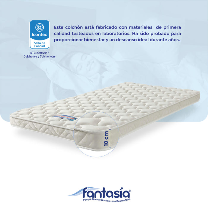 colchóneta juventi si resorte de 100x190x10 cm marca Fantasía marca Fantasía