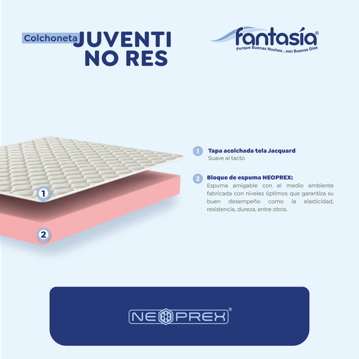 Colchóneta juventi sin resosrte 120x190x10 cm marca Fantasía