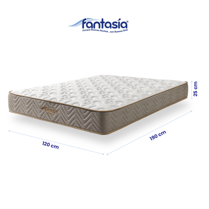 Colchón litium con resorte pillow 120x190 cm marca Fantasía