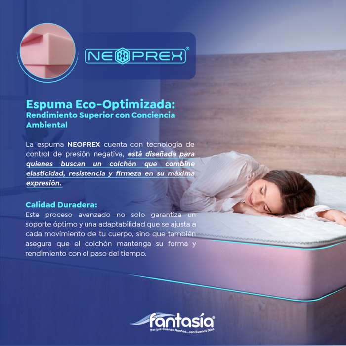 Colchón litium con resorte pillow 120x190 cm marca Fantasía