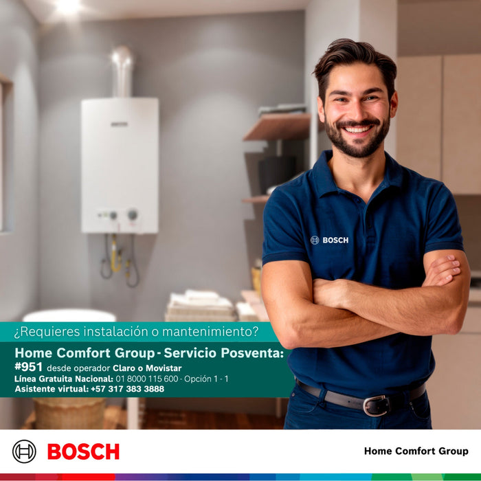 Calentador de agua 16 litros tiro natural de paso a gas propano Bosch