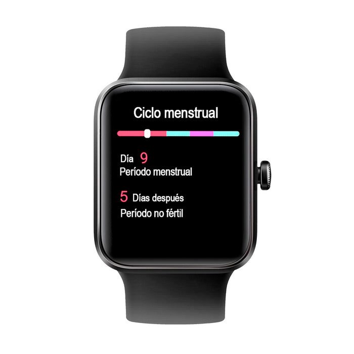 Reloj deportivo inteligente color negro con pantalla táctil