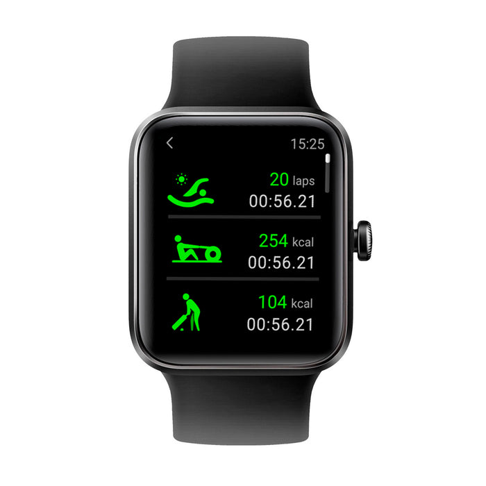Reloj deportivo inteligente color negro con pantalla táctil