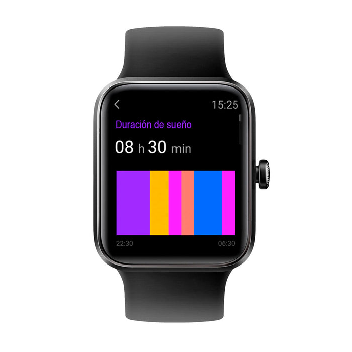 Reloj deportivo inteligente color negro con pantalla táctil