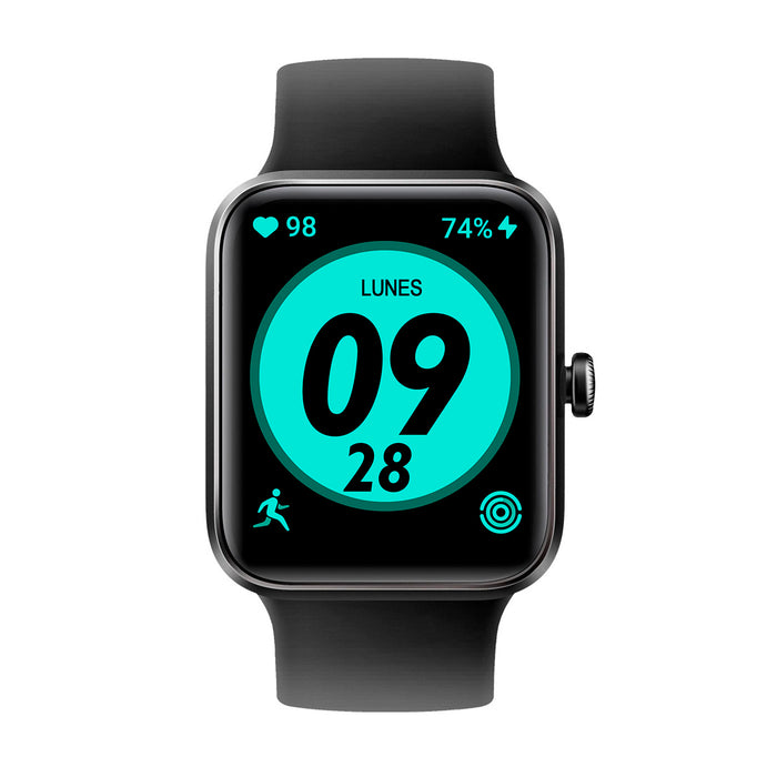 Reloj deportivo inteligente color negro con pantalla táctil