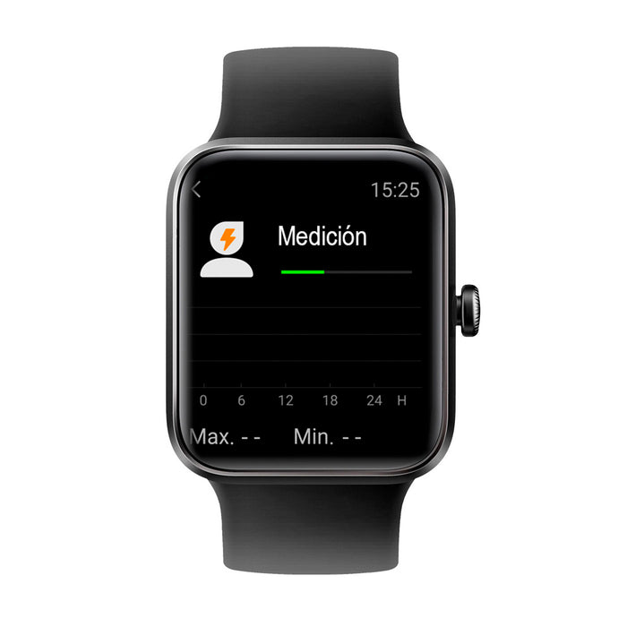 Reloj deportivo inteligente color negro con pantalla táctil