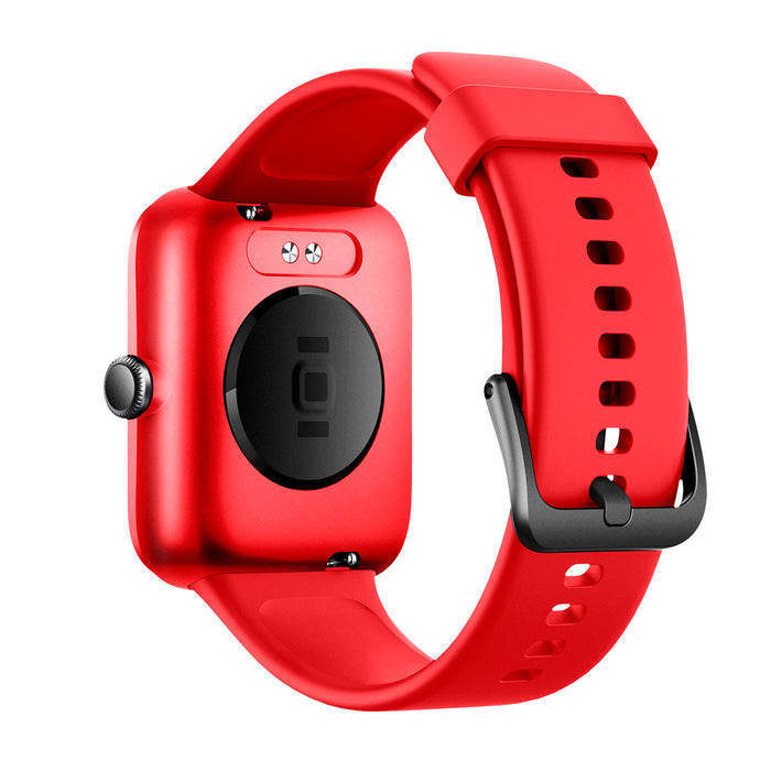 Reloj deportivo inteligente color rojo con monitoreo de pasos