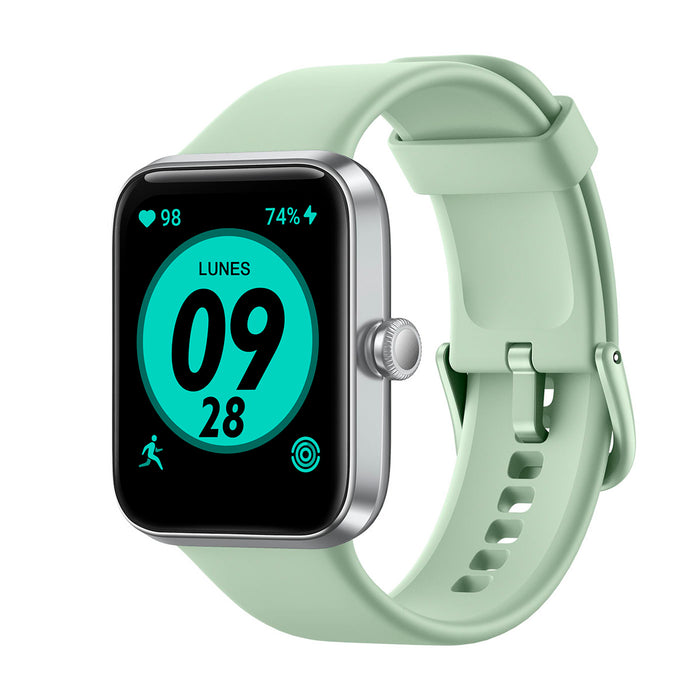 Reloj inteligente color verde con contador de calorías