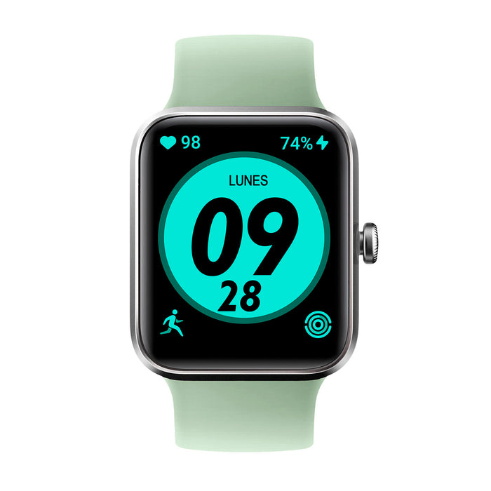 Reloj inteligente color verde con contador de calorías