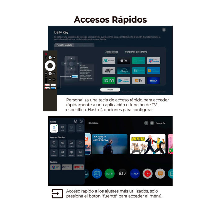 Televisor Kalley de 55" calidad 4K UHD Smart TV con Google integrado