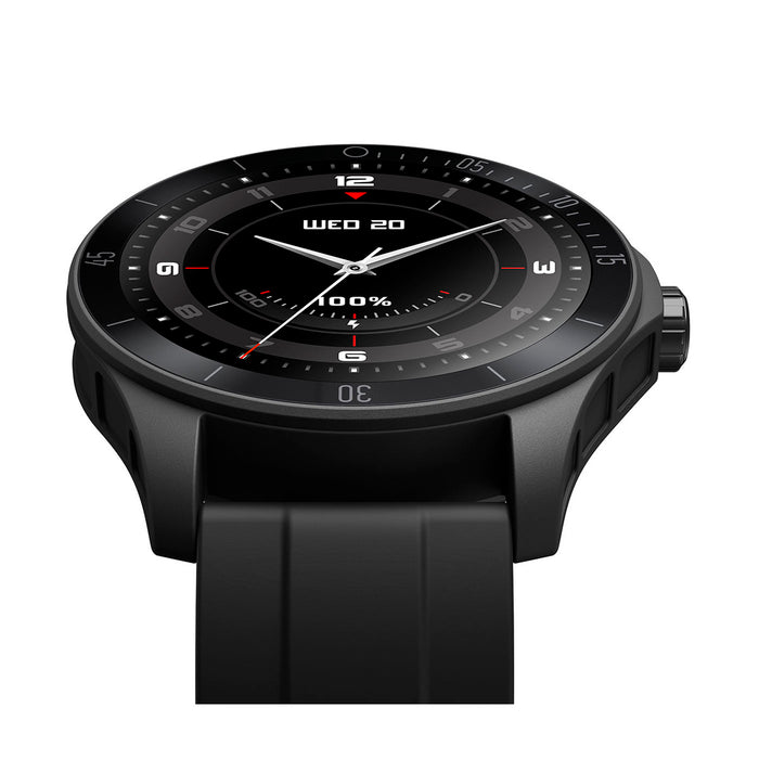 Reloj inteligente con pantalla táctil negra resistente al agua