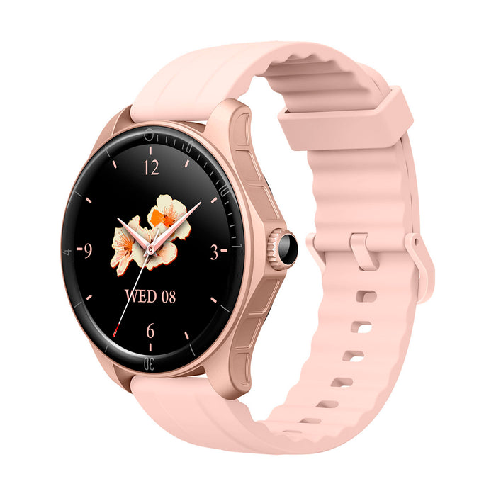 Reloj inteligente color rosado con pantalla tactil