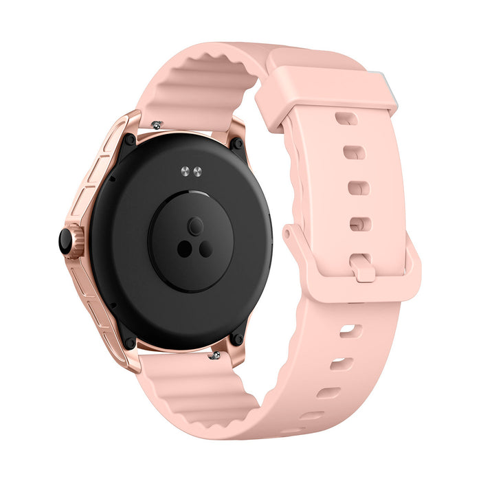 Reloj inteligente color rosado con pantalla tactil