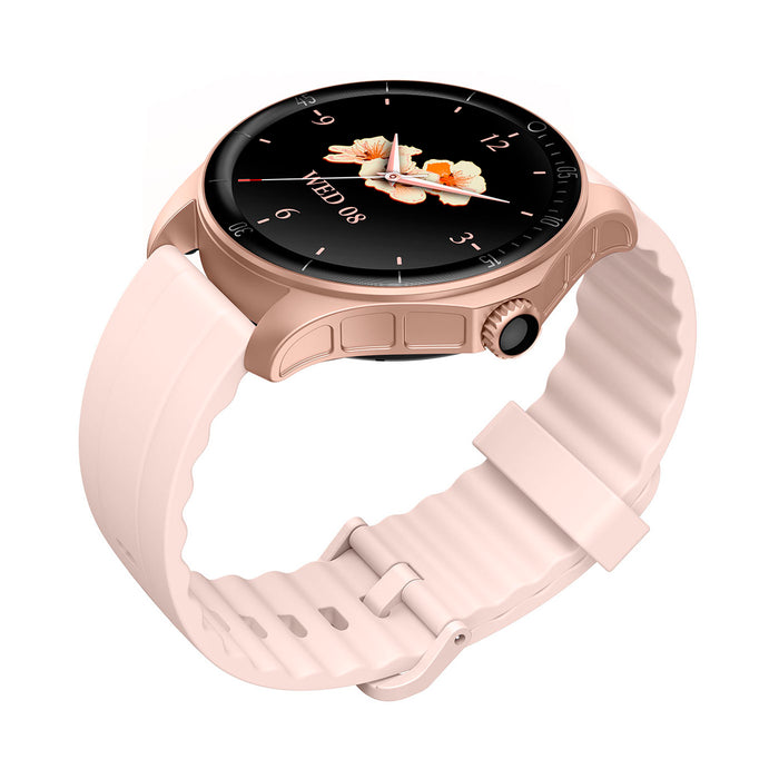 Reloj inteligente color rosado con pantalla tactil