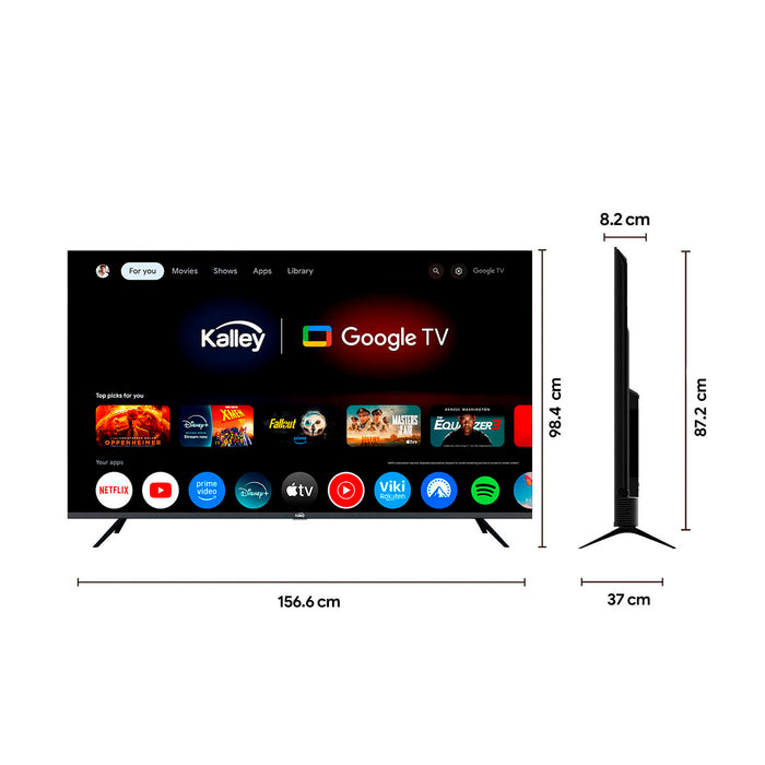 Televisor Kalley de 70" calidad QLED 4K Smart TV ideal para cine en casa