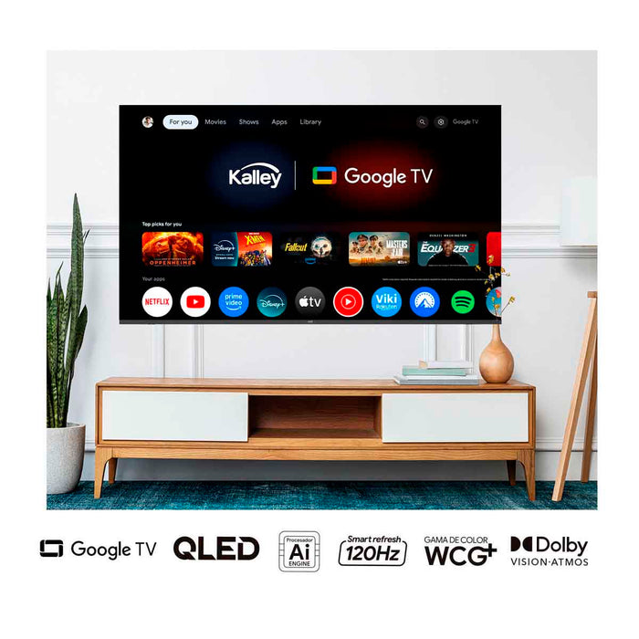 Televisor Kalley de 70" calidad QLED 4K Smart TV ideal para cine en casa
