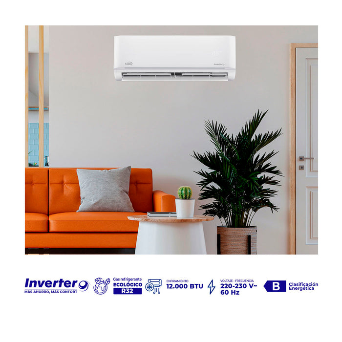 Aire acondicionado Kalley 12.000 BTU Inverter 220V eficiente